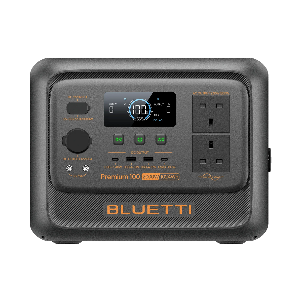 BLUETTI Premium 100 V2 1,024Wh 1,800W Portable Power Station - front view