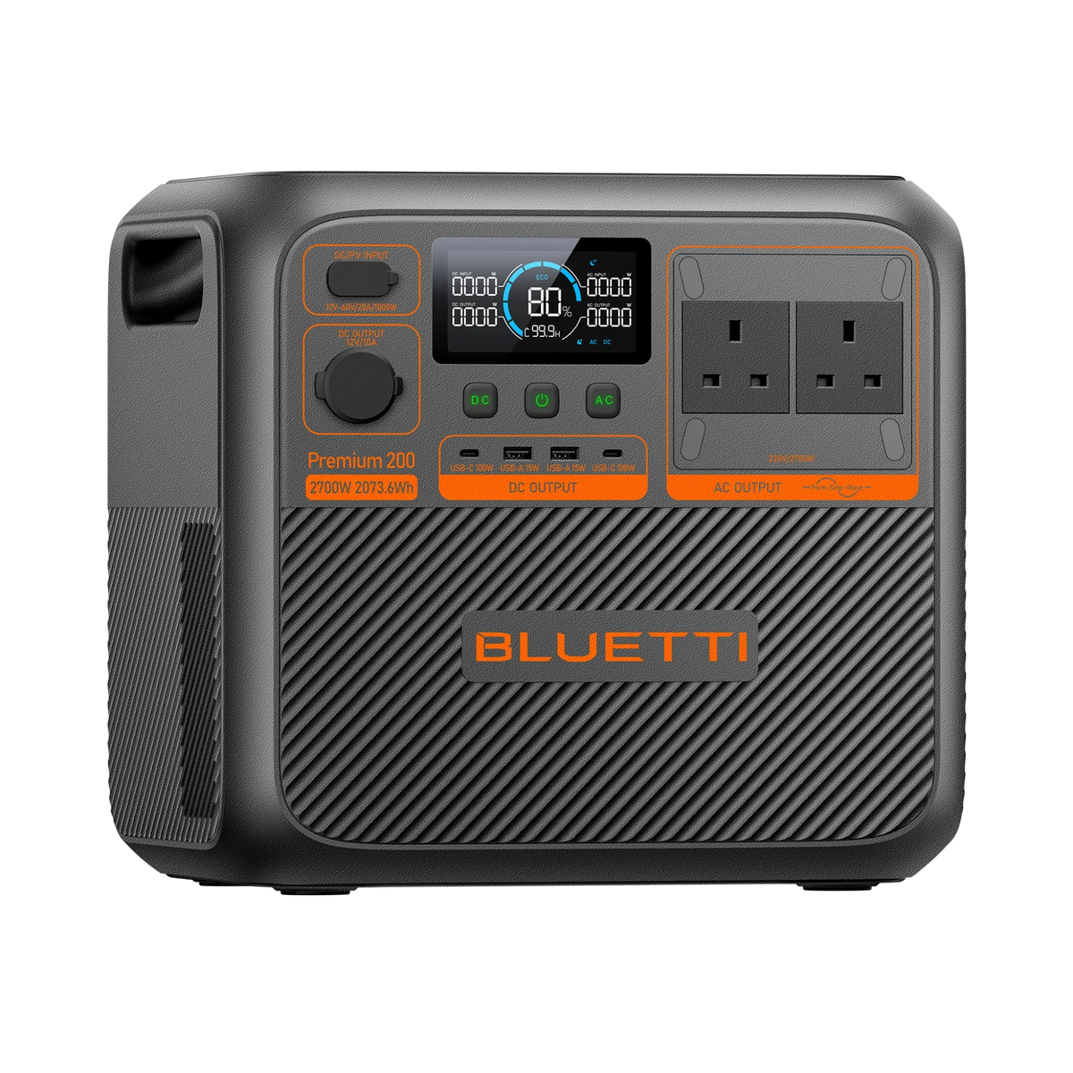 BLUETTI Premium 200 V2 2,073.6Wh 2,700W Portable Power Station - angled view left