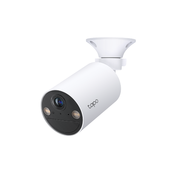 Tapo C410 wire-free indoor/outdoor security camera on cup-style ceiling mount (single-unit detail shot)