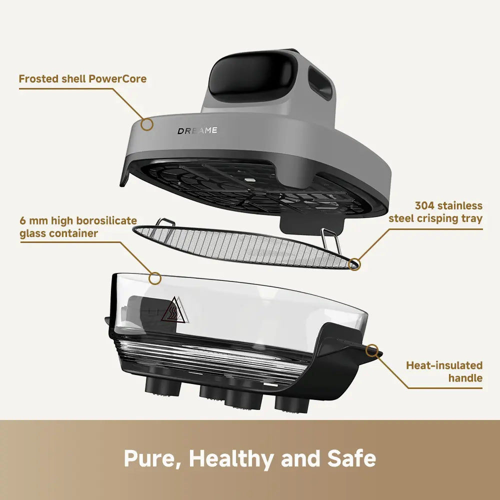 Dreame Tasti 5-in-1 Glass Air Fryer Grey product image