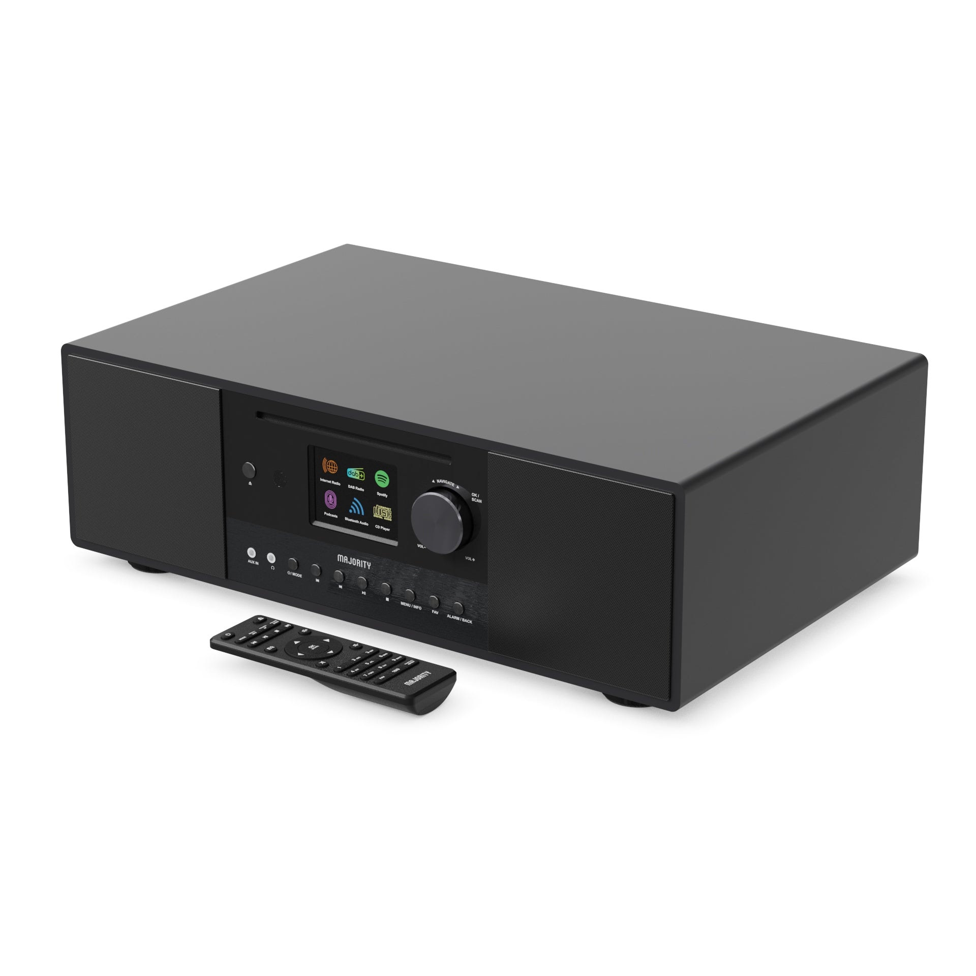 Majority Quadriga Internet Radio Music System with CD, Black - official product image