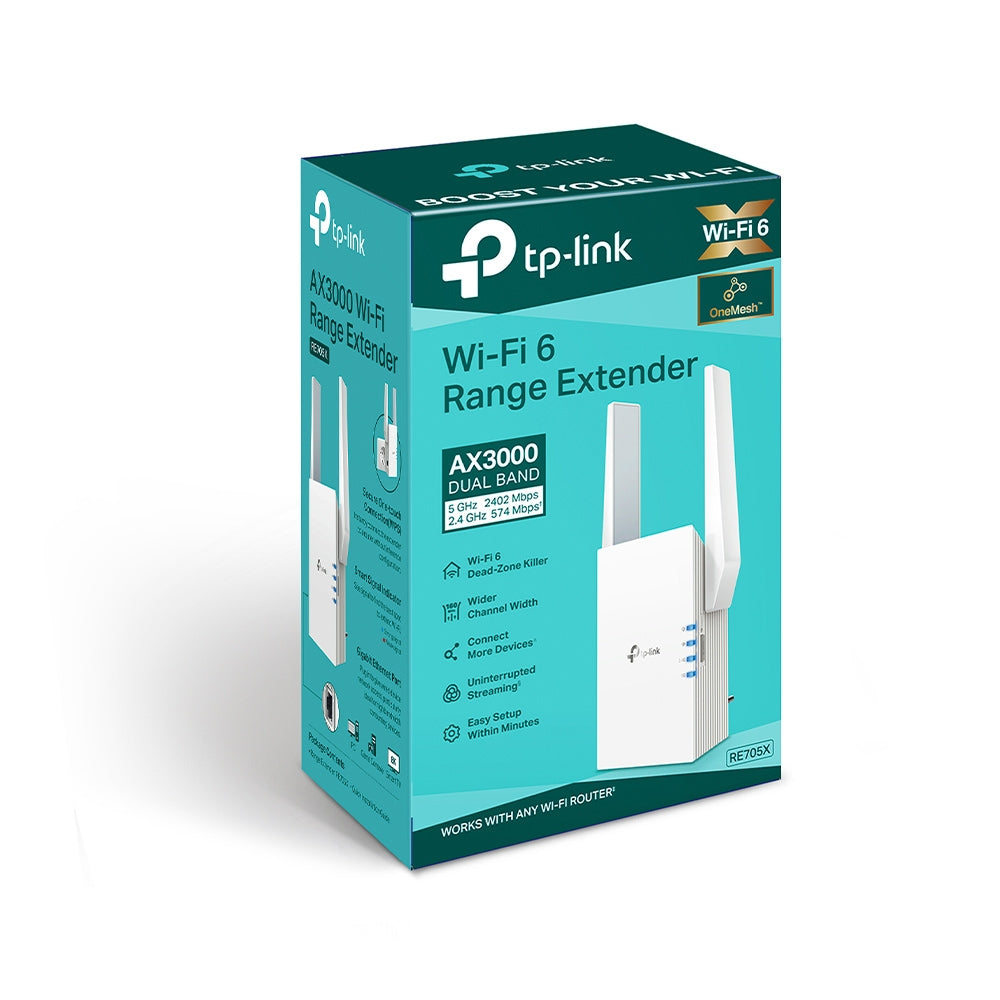 TP-Link RE705X AX3000 Wi-Fi 6 Range Extender — packaging