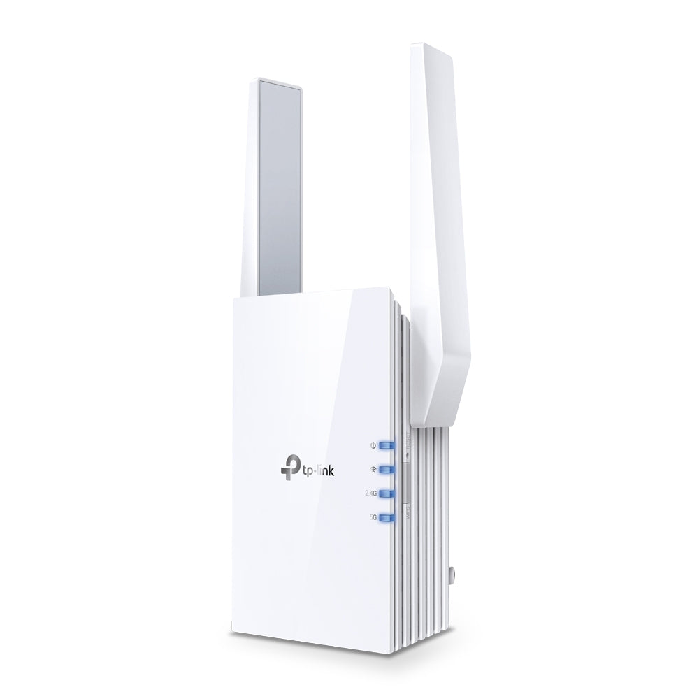 TP-Link RE705X AX3000 Wi-Fi 6 Range Extender — product view, angled