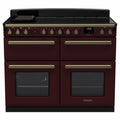 Rangemaster Estel Deluxe 110 Induction range cooker in Bordeaux with Antique Brass trim