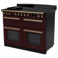 Rangemaster Estel Deluxe 110 Induction range cooker in Bordeaux with Antique Brass trim