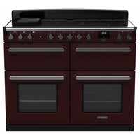 Rangemaster Estel Deluxe 110 Induction range cooker in Bordeaux with Chrome trim