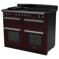 Rangemaster Estel Deluxe 110 Induction range cooker in Bordeaux with Chrome trim