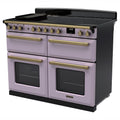Rangemaster Estel Deluxe 110 Induction range cooker in Heather with Antique Brass trim