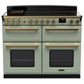 Rangemaster Estel Deluxe 110 Induction range cooker in Mint with Antique Brass trim