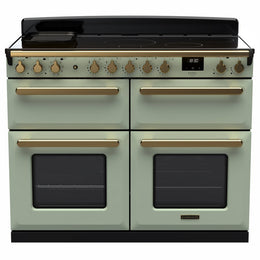 Rangemaster Estel Deluxe 110cm Induction Range Cooker - Mint with Brass Trim | ESDLB110EIPMNT/AB1