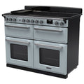 Rangemaster Estel Deluxe 110 Induction range cooker in Misty Blue with Chrome trim