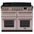 Rangemaster Estel Deluxe 110 Induction range cooker in Pale Pink with Antique Brass trim