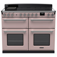 Rangemaster Estel Deluxe 110 Induction range cooker in Pale Pink with Chrome trim