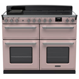 Rangemaster Estel Deluxe 110cm Induction Range Cooker - Pale Pink with Chrome Trim | ESDLB110EIPPPK/CM1