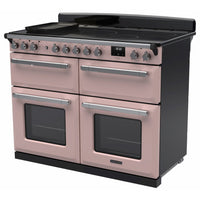 Rangemaster Estel Deluxe 110 Induction range cooker in Pale Pink with Chrome trim