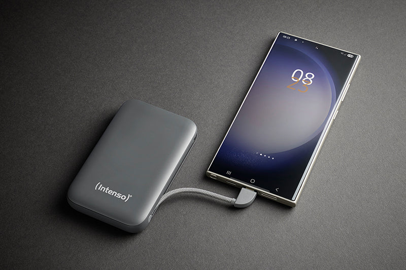 Intenso S10000 10000mAh 20W Power Bank with Built-in USB-C Cable - Grey - view 3
