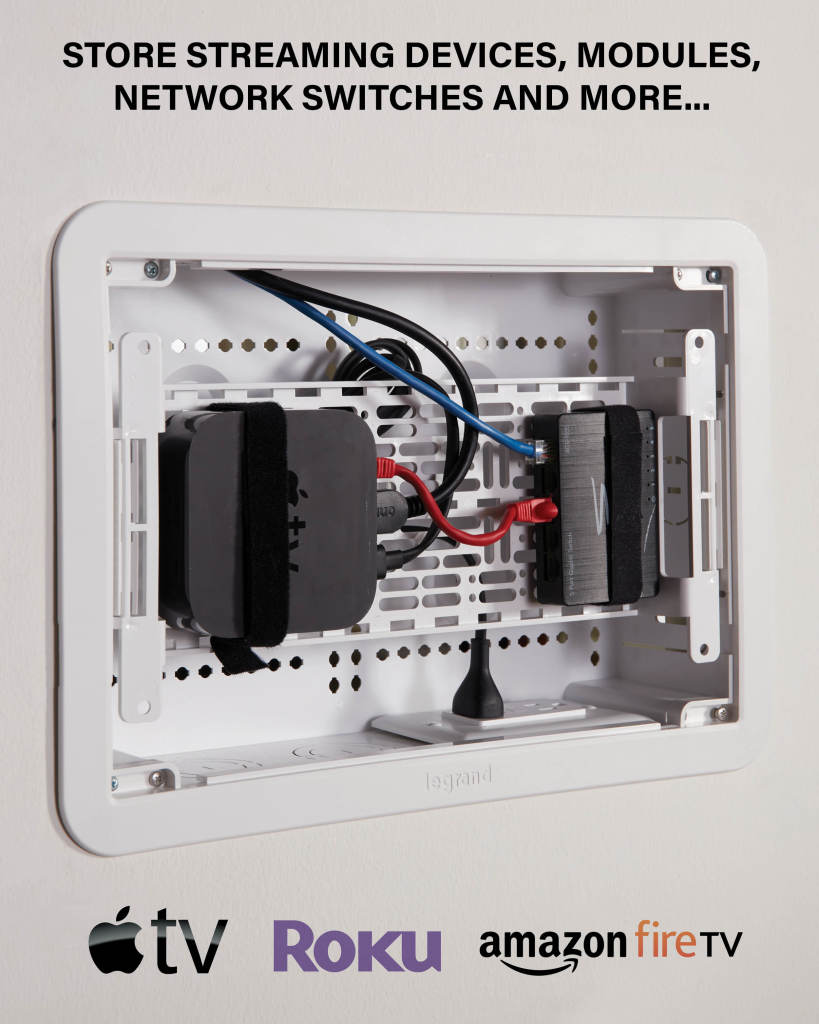 SANUS 17" TV Media In-Wall Box White - official product image