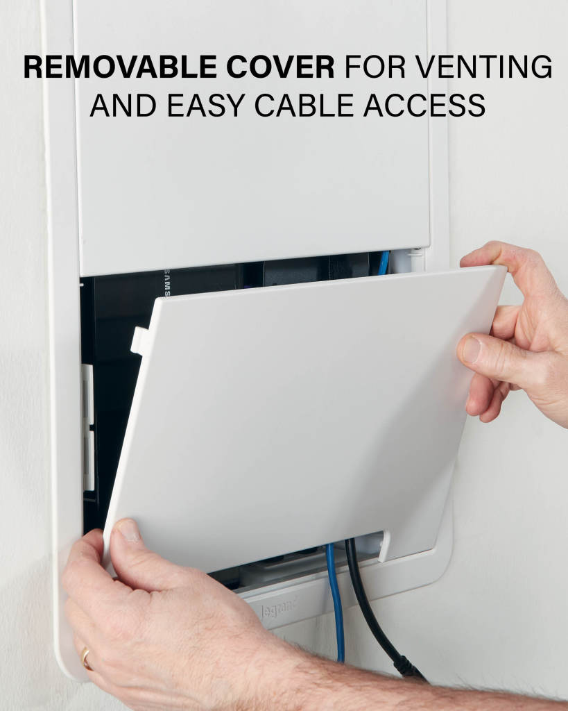 SANUS 17" TV Media In-Wall Box White - official product image
