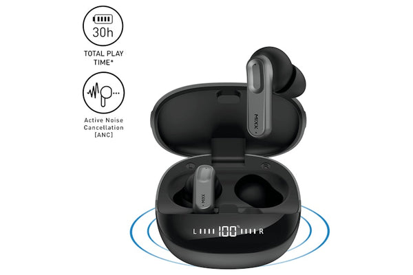 Mixx StreamBuds Charge ANC TWS Earphones Black | SBFX-ANC-BK-402