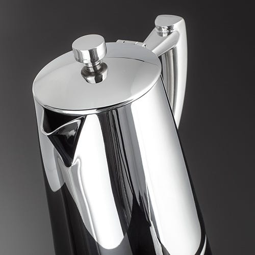 Stellar Art Deco Espresso Maker SC64 angled lid and handle close-up