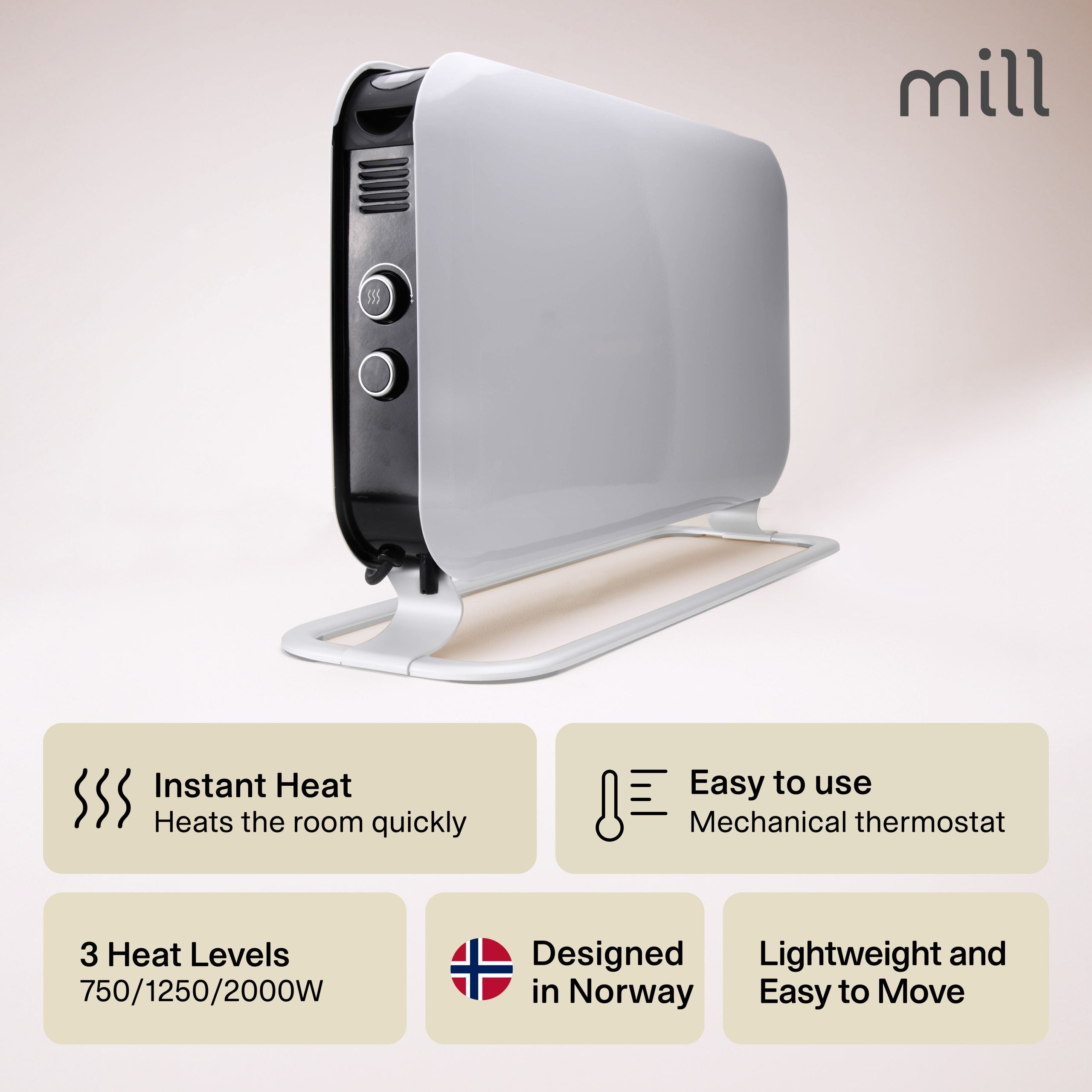 Mill Instant MEC Portable Heater 2000W White product image