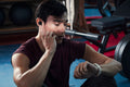 Sennheiser SPORT True Wireless Earphones Black — lifestyle, worn in the gym