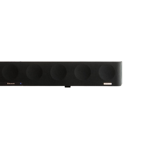 Sennheiser AMBEO Soundbar Max Black — front view with Bluetooth indicator, white background