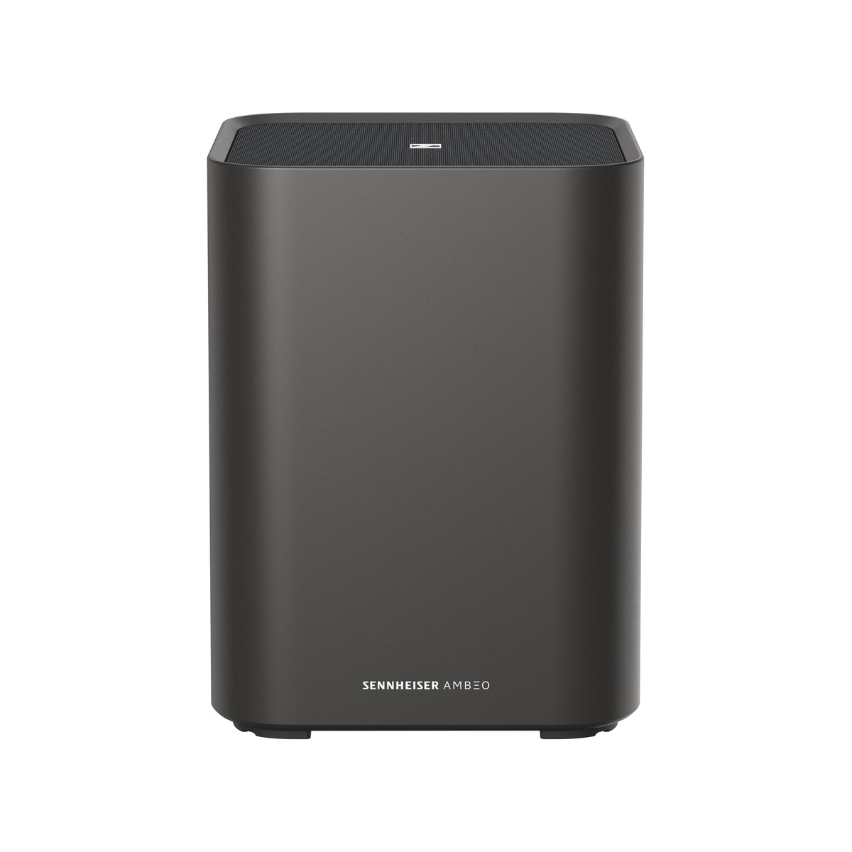 Sennheiser AMBEO Sub Wireless Subwoofer Black — front view showing "SENNHEISER AMBEO" wordmark