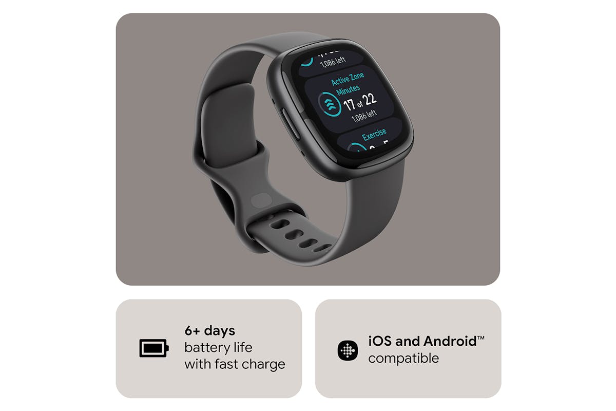 Fitbit Sense 2 - Advanced Health Smartwatch with cEDA Stress Sensor & GPS - Shadow Grey/Graphite | 79-FB521BKGB