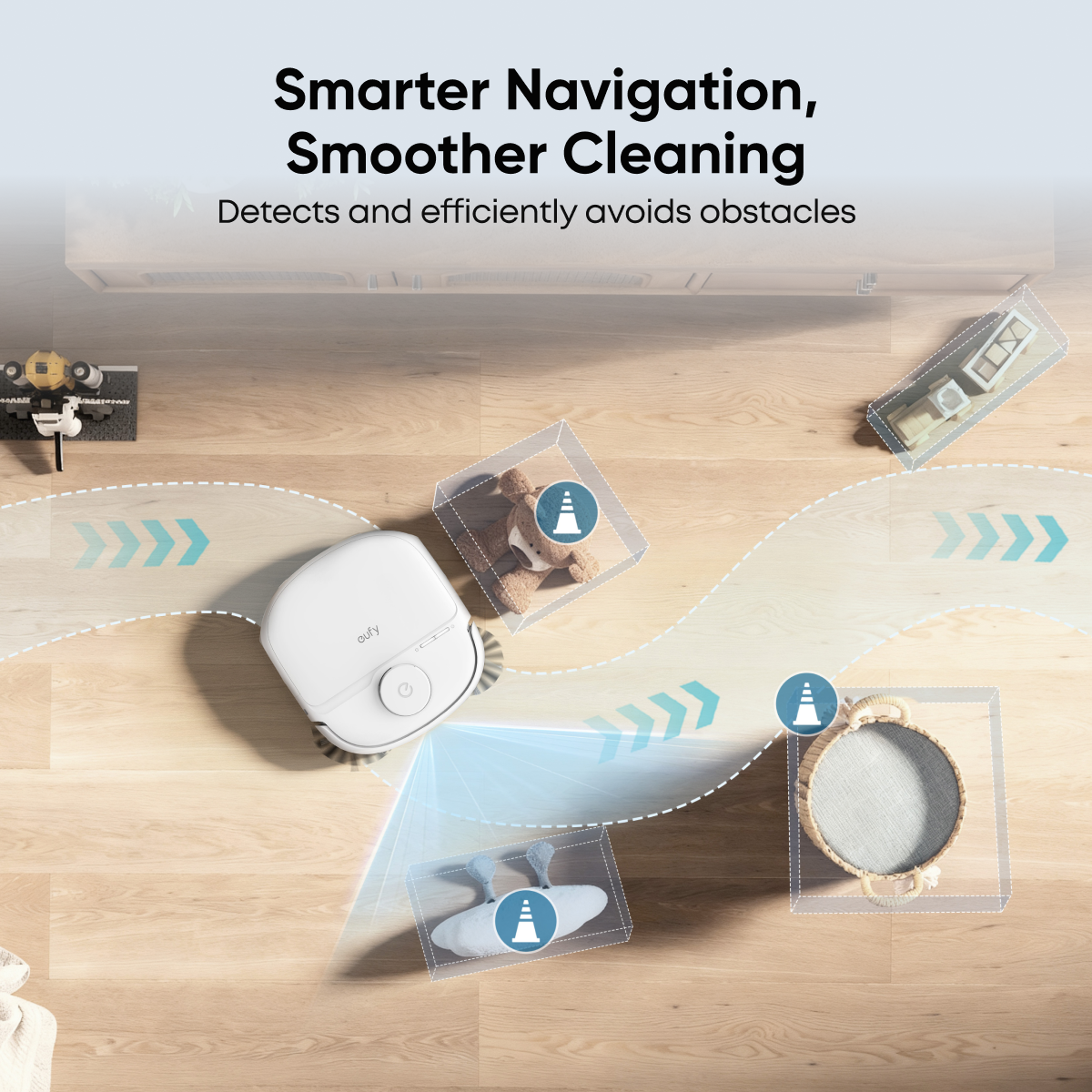 eufy Omni C28 Robot Vacuum & Mop with Extra Dust Bags, White - official product image