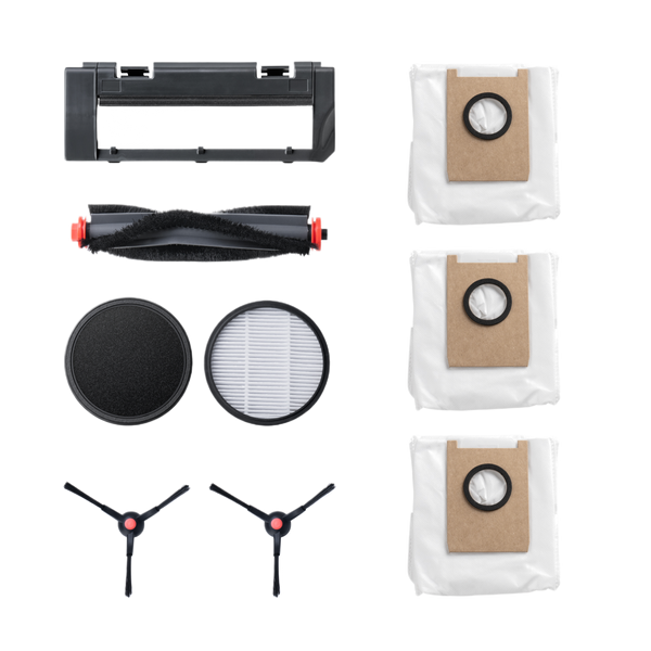 Eufy 3‑in‑1 E20 Robot Vacuum Accessories Kit, Filter x2 + Side Brush x2 + Dust Bag x3 | T29J1011