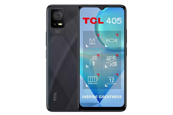 TCL 405 6.6" 32GB 4G SIM Free Smartphone - Dark Grey