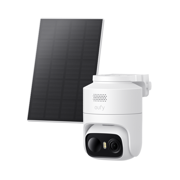eufyCam C37 2K Security Camera with Solar Panel, White - official product image