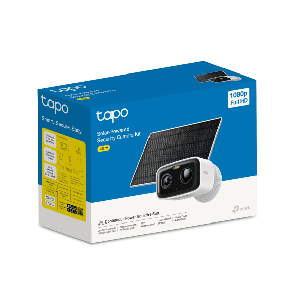 TC80 KIT retail packaging box, Solar-Powered Security Camera Kit 1080p Full HD