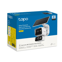 TC93D KIT retail packaging box, Solar-Powered Dual-Lens Pan/Tilt Security Camera Kit