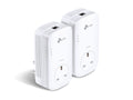TP-Link TL-PA8010P KIT AV1300 Passthrough Powerline Kit — product view, two units with front passthrough socket