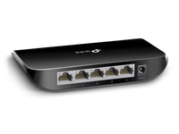 TP-Link TL-SG1005D 5 port Desktop Gigabit Switch — back view showing 5 RJ45 ports and power jack