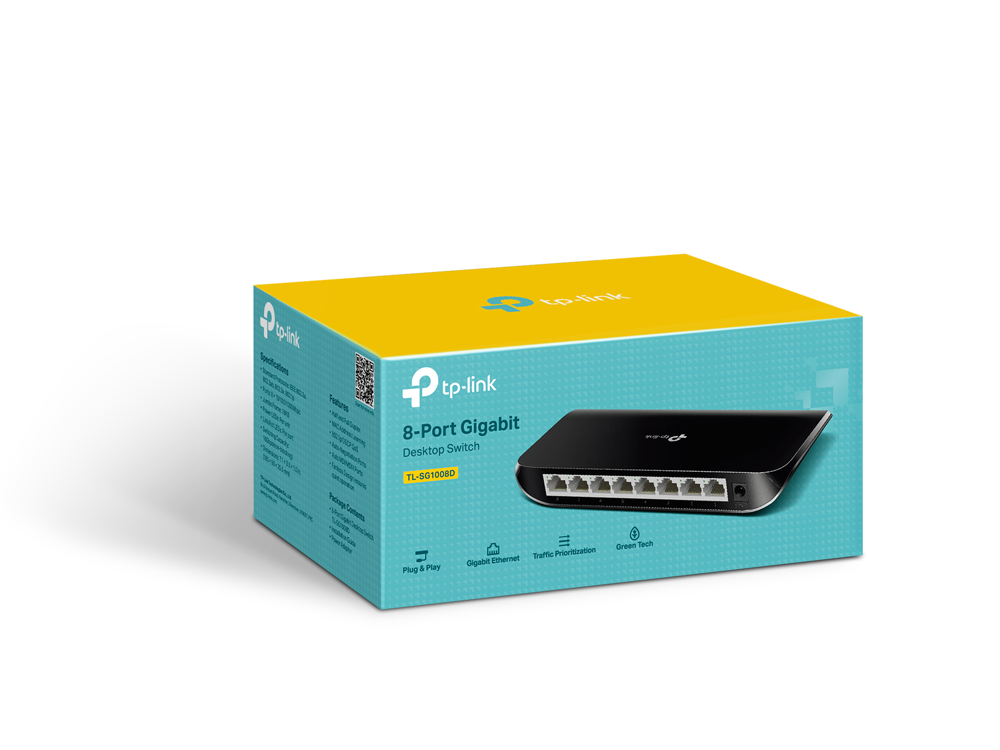 TP-Link TL-SG1008D 8 port Desktop Gigabit Switch — packaging