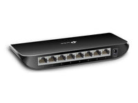 TP-Link TL-SG1008D 8 port Desktop Gigabit Switch — back view showing 8 RJ45 ports and power jack