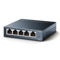 TP-Link TL-SG105 5 port Steel Gigabit Switch — side angle, 5 ports visible