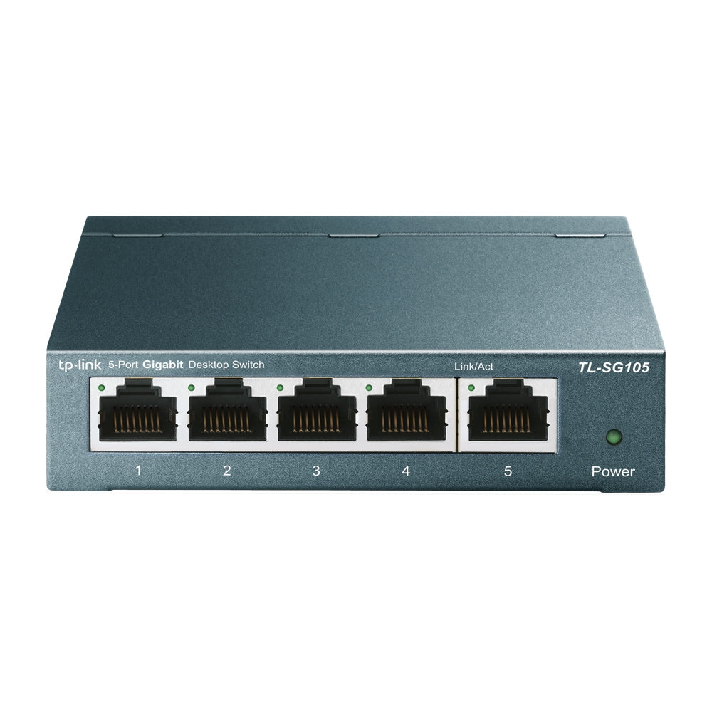 TP-Link TL-SG105 5 port Steel Gigabit Switch — product view, 5 ports visible