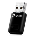 TP-Link TL-WN823N N300 Mini Wi-Fi USB Adapter, QSS button — angled view showing printed model label TL-WN823N
