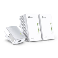 TP-Link TL-WPA4220 TKIT AV600 Powerline Wi-Fi Booster 2 LAN, 3 units — product view, alternate angle, three units