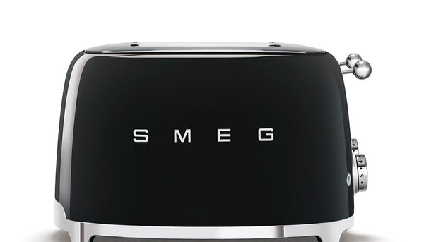 Smeg 50's Retro Style 4 Slice Black Toaster | TSF03BLUK