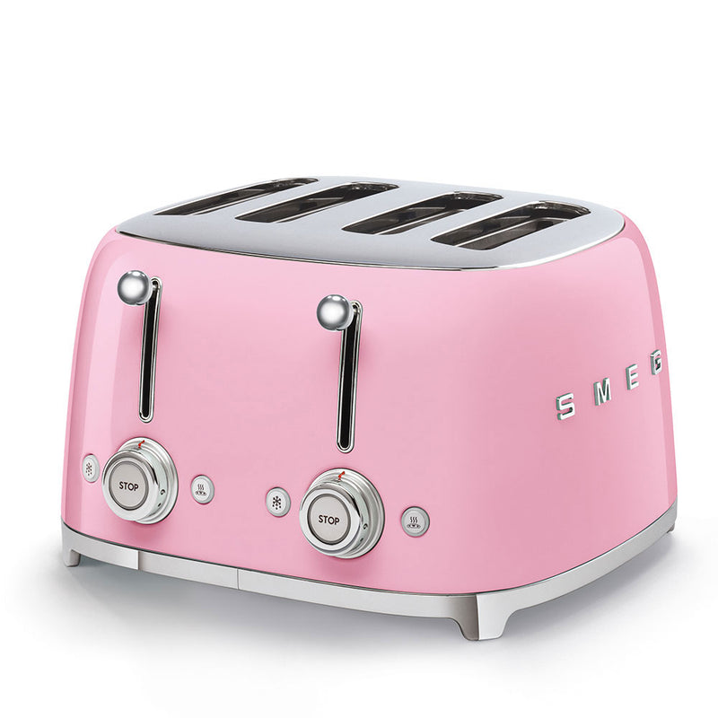 Smeg 50's Retro Style 4 Slice Pink Toaster | TSF03PKUK