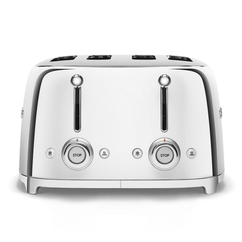 Smeg 50's Retro Style 4 Slice Silver Toaster | TSF03SSUK