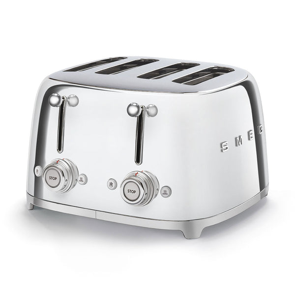 Smeg 50's Retro Style 4 Slice Silver Toaster | TSF03SSUK