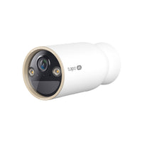 Tapo C460 4K MagCam wire-free security camera, three-quarter view with gold-ring lens accent