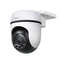 Tapo C500 outdoor pan and tilt security Wi-Fi camera with wall-mount bracket, three-quarter view