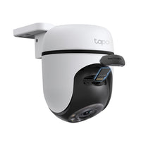 Tapo C500 outdoor pan and tilt security Wi-Fi camera, rear detail showing microSD and reset button